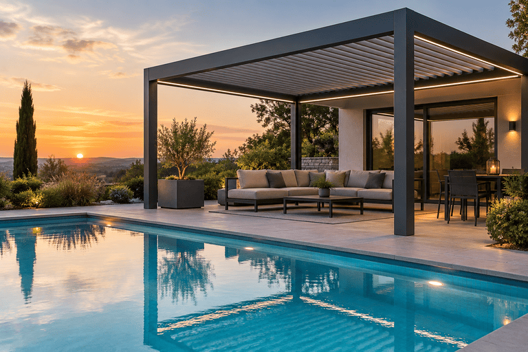 pergola bord piscine